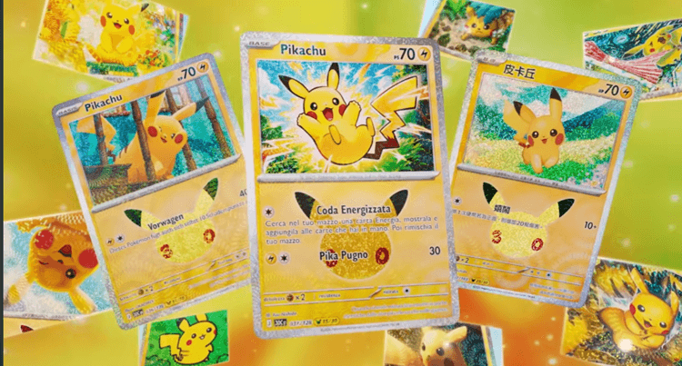 Cartas de Pikachu de Pokemon TCG 30th Celebration